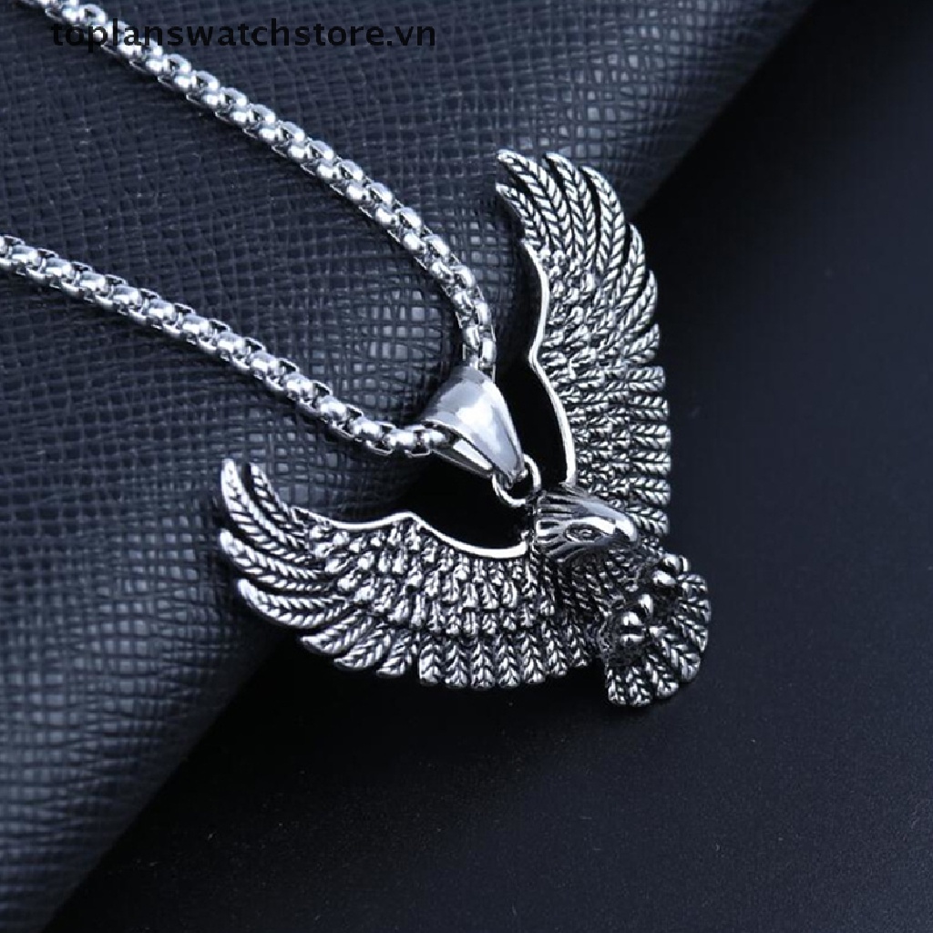 Vòng cổ Mặt Đại Bàng Bằng Thép Không Gỉ Phong Cách Vintage Cho Nam