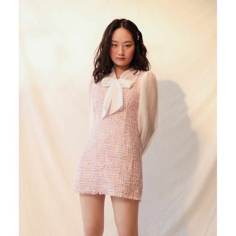 BLEUBIRD - VÁY DẠ TWEED THẮT NƠ