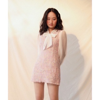 Bleubird - váy dạ tweed thắt nơ