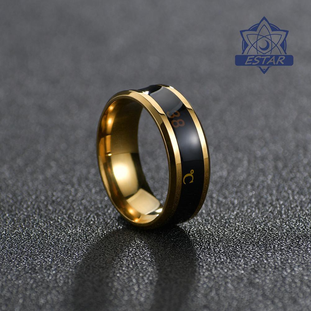 Hot Smart Temperature Ring Unisex Titanium Steel Save Finger Knuckle Ring