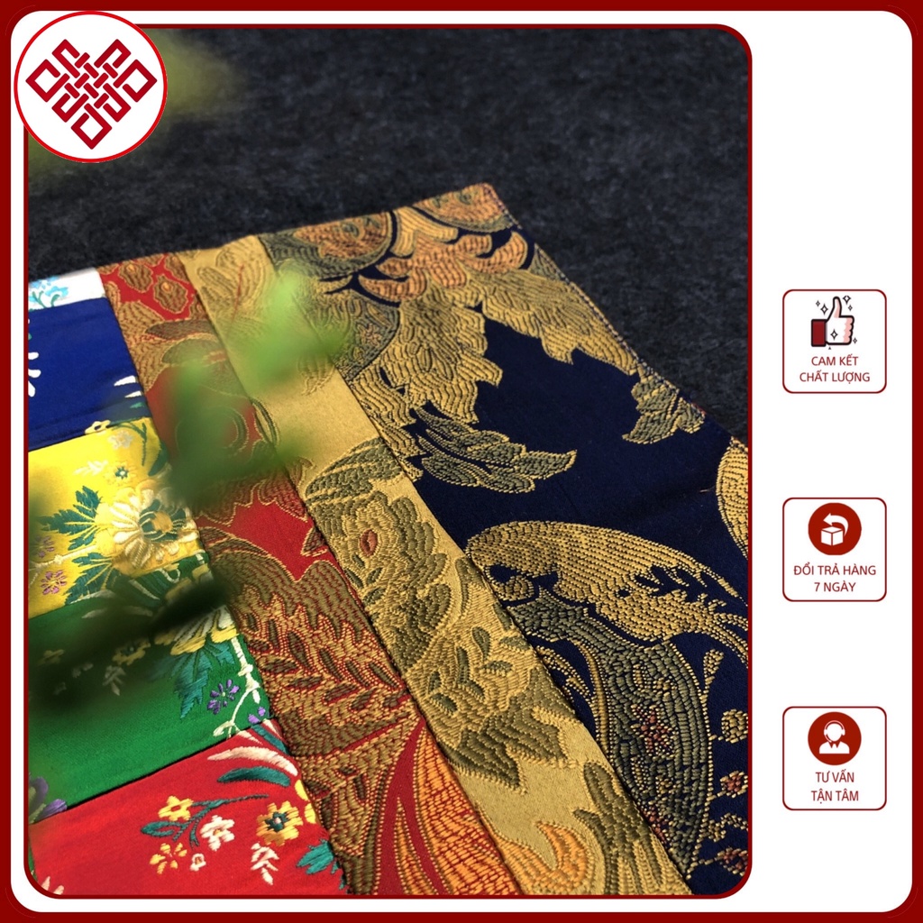 Khăn Trải Ban Thờ,Đạo Tràng Gấm Ngũ Sắc Trang Trí Bàn Thờ Mật Tông [Kim Cương Hỷ Lạc] Loại 1 Giá Tốt