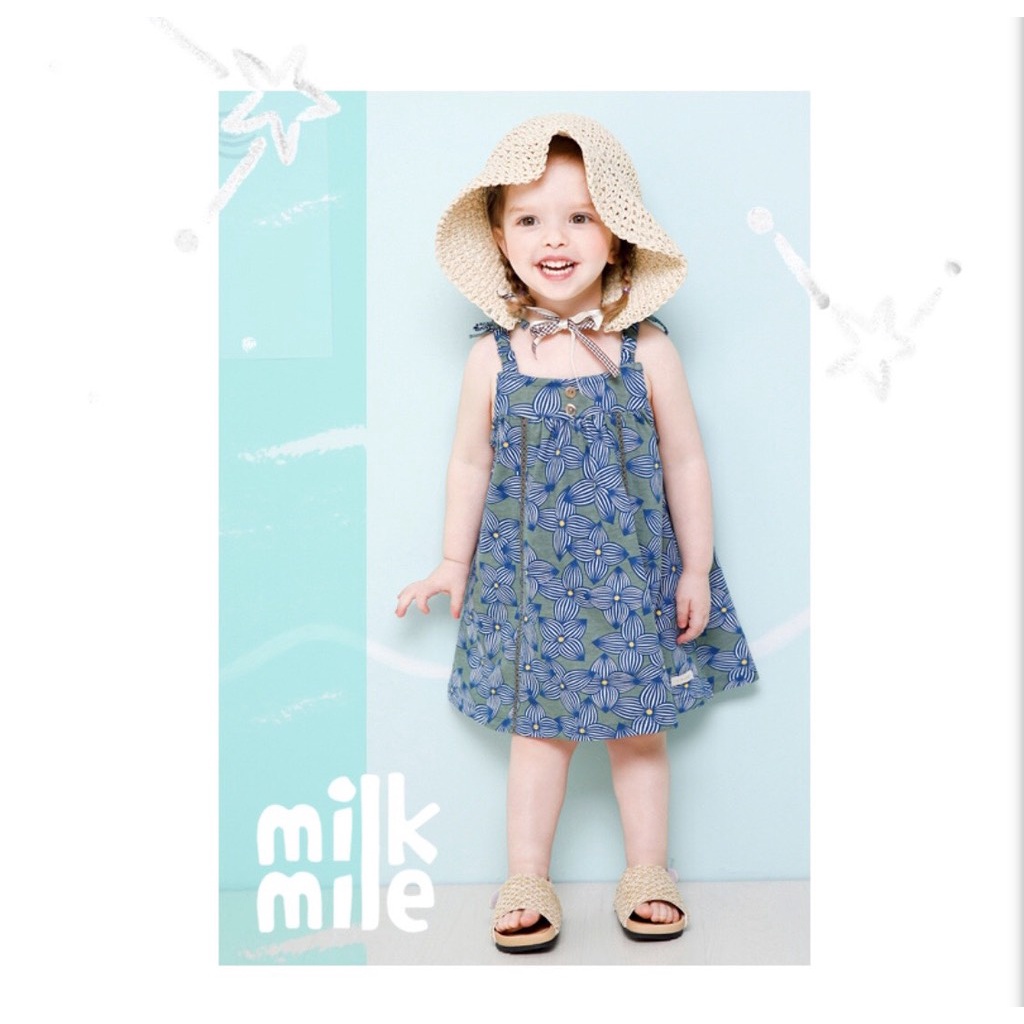 Váy 2 dây hoa xanh Milk Mile xuất Hàn. HA0359