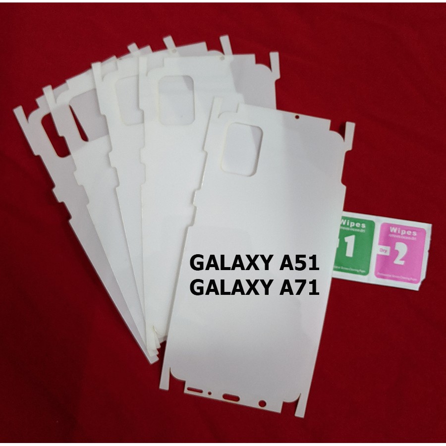 Miếng film dán PPF bóng loại xịn phủ full 99% lưng viền Samsung Galaxy A51 A71 mặt sau