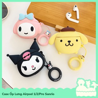[Sẵn VN - NowShip] Case Ốp Lưng AirP 1 / 2 / Pro Gel Silica Nhân Vật Hoạt Hình Sanrio Purin, Melody, Kuromi