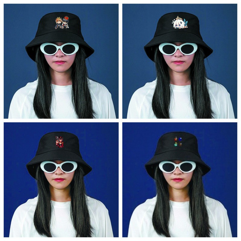 Mũ bucket anime in hình NGỤY TRANG HỌC TRA BUNNY GIRL Đọc thầm MẶC TÚ nón đen đi học đi chơi thời trang