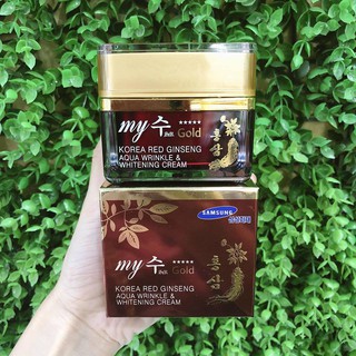 KEM HỒNG SÂM MY GOLD KOREA RED GINSENG AQUA WRINKLE & WHITENING CREAM