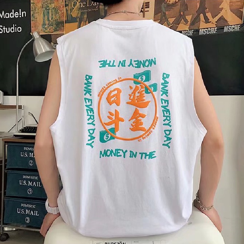 Áo Ba Lỗ Thể Thao Nam In Chữ Size M-5XL Thời Trang Hàn Quốc