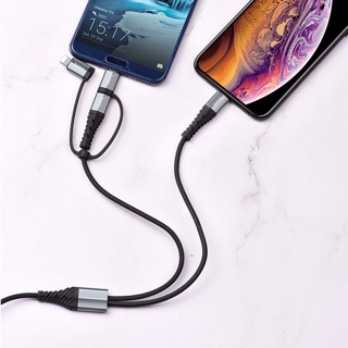 Hoco X38 4in1-Cáp sạc nhanh 4 đầu ( 2x Lightning, Micro-USB, TYPE-C)
