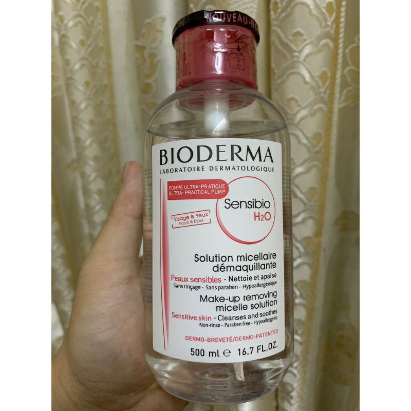 [ Thanh lý - đọc mô tả ] Nước Tẩy Trang Bioderma Pháp H2O 500ml xanh - hồng chính hãng chuẩn