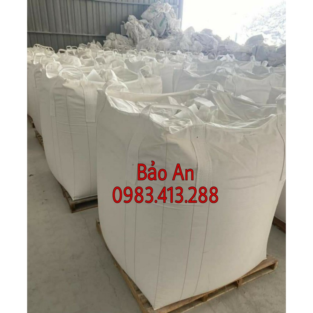 Bao jumbo cẩu hàng 1000kg nắp trùm xả đáy ( Combo 10 cái )