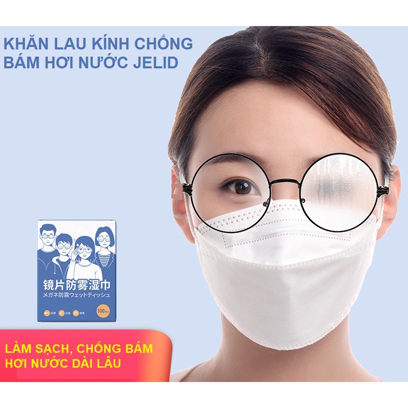 Khăn lau kính nano kháng khuẩn đa năng dùng một lần Jelid chống bám hơi nước, sương mù,loại sạch bụi bẩn, dầu mỡ