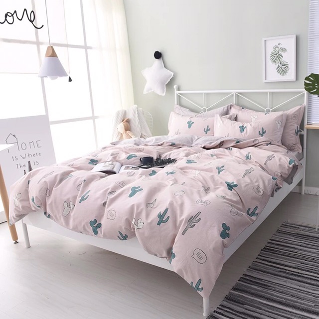 [Giá rẻ] Set Chăn Ga Cotton Poly Xương Rồng Hồng Đất Uy Tín | BigBuy360 - bigbuy360.vn
