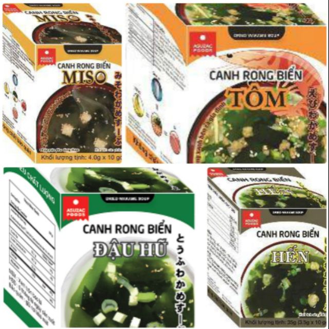 Canh rong biển Nhật Bản ASUZAC thùng 12 hộp / 120 gói