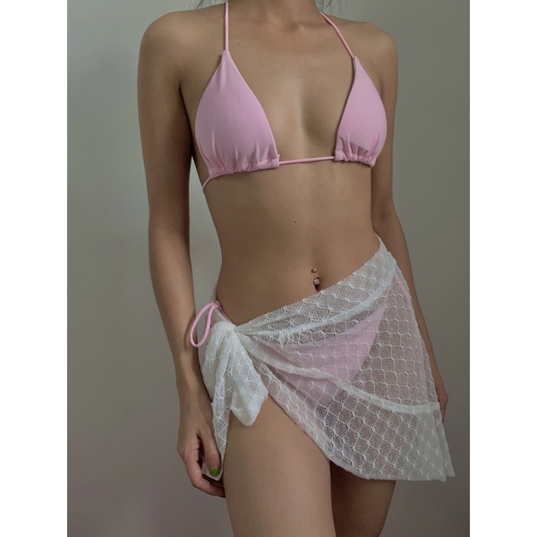 Váy ren trắng coverup 03