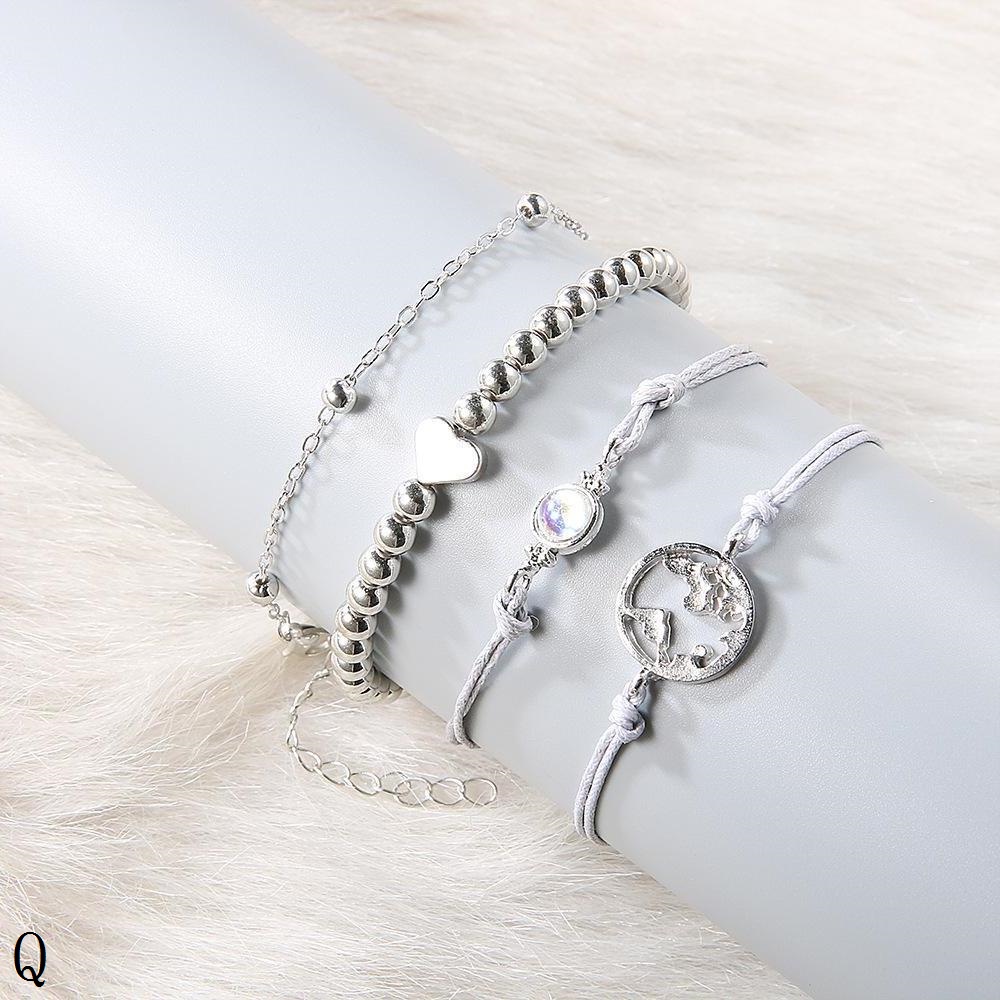 Vòng Tay Chuỗi Hạt Đá Opal Hình Bản Đồ Độc Đáo Phong Cách Âu Mỹ