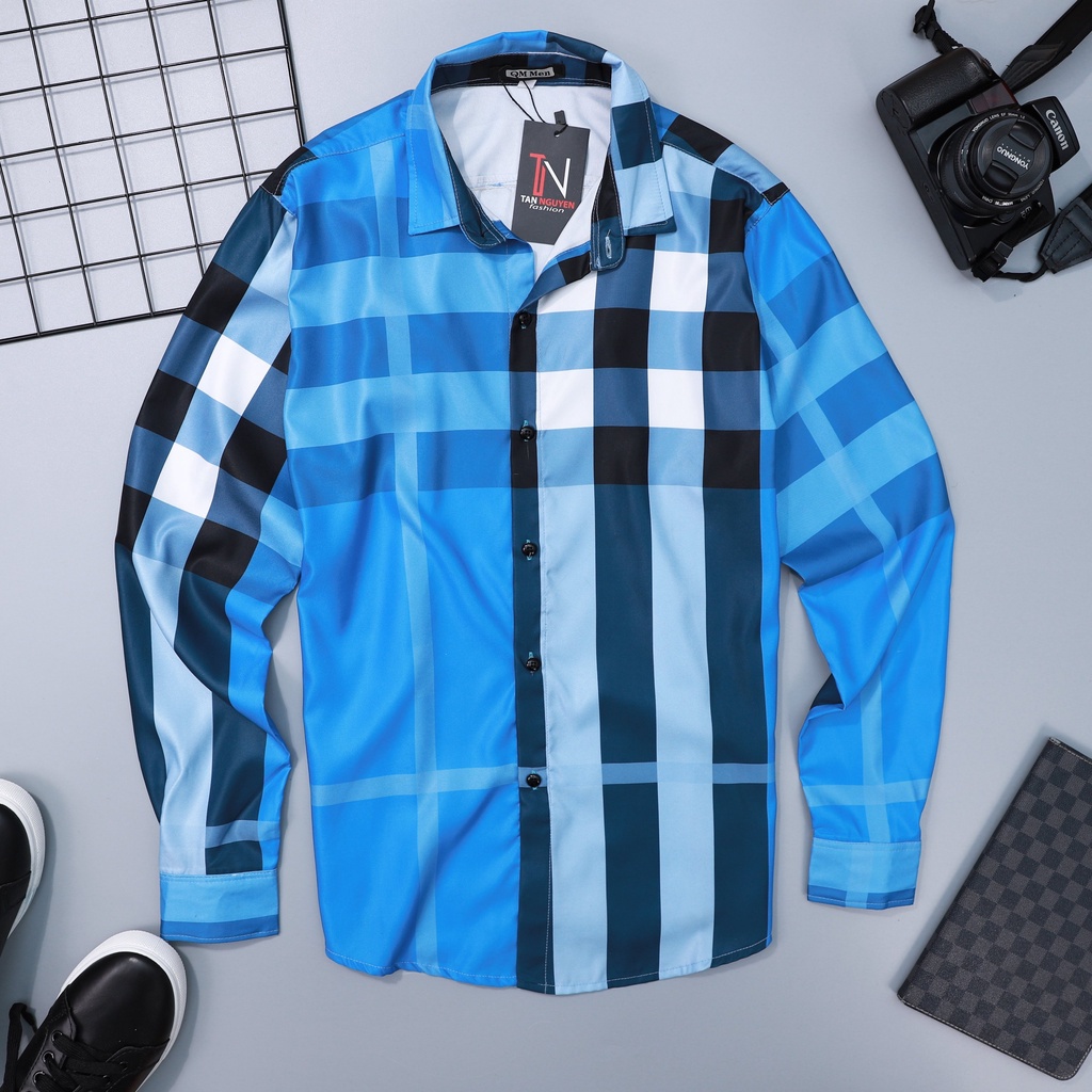 Áo sơ mi nam dài tay ⚡LỊCH LÃM - ĐẲNG CẤP⚡ Họa tiết caro chất liệu lụa Twill mềm mịn siêu mát | BigBuy360 - bigbuy360.vn