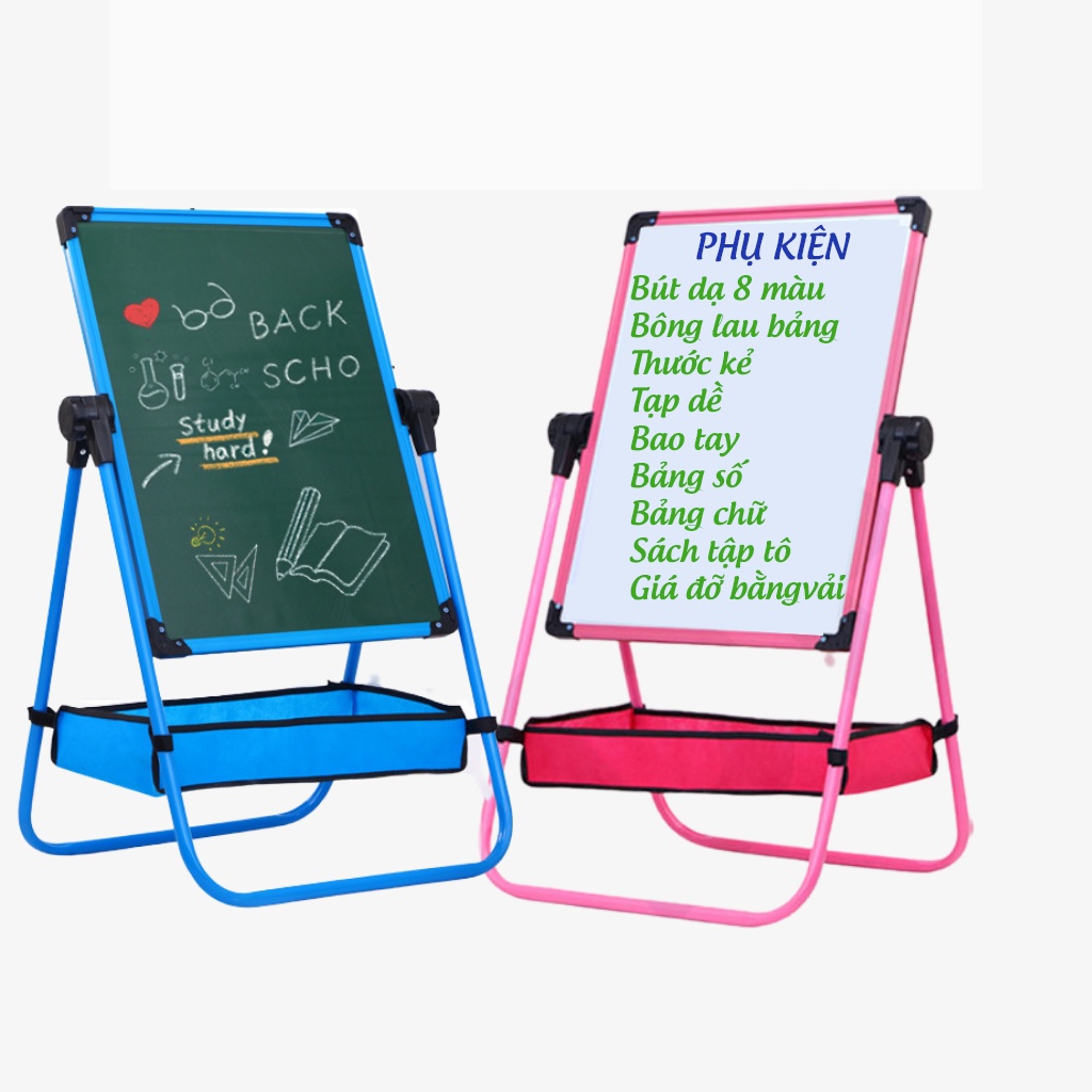 Bảng vẽ cho bé có 2 mặt xanh và trắng flipchart,nâng hạ chiều cao,giúp bé thông minh hơn trong học tập [ĐẦY ĐỦ PHỤ KIỆN]