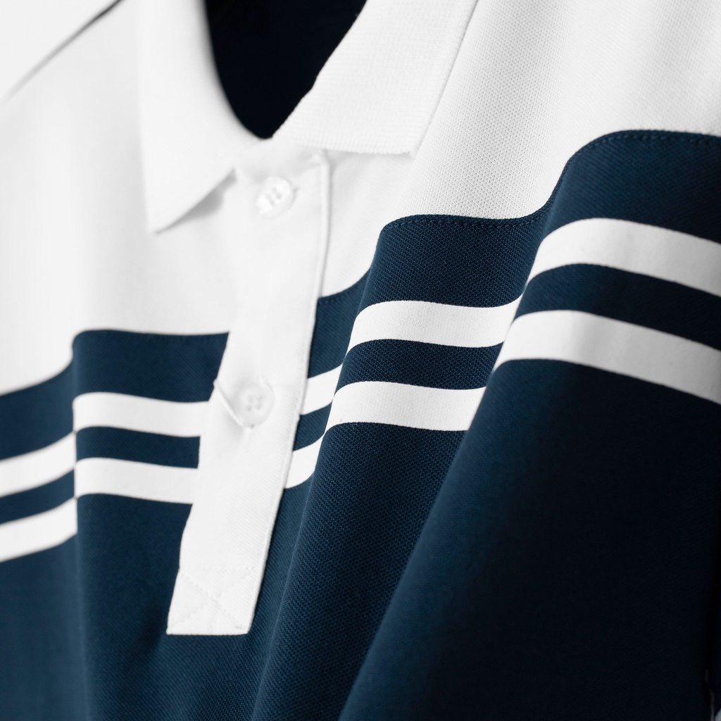 Áo POLO NAM xanh than phối kẻ thun trơn cổ bẻ co dãn 4 chiều, form chuẩn, full size