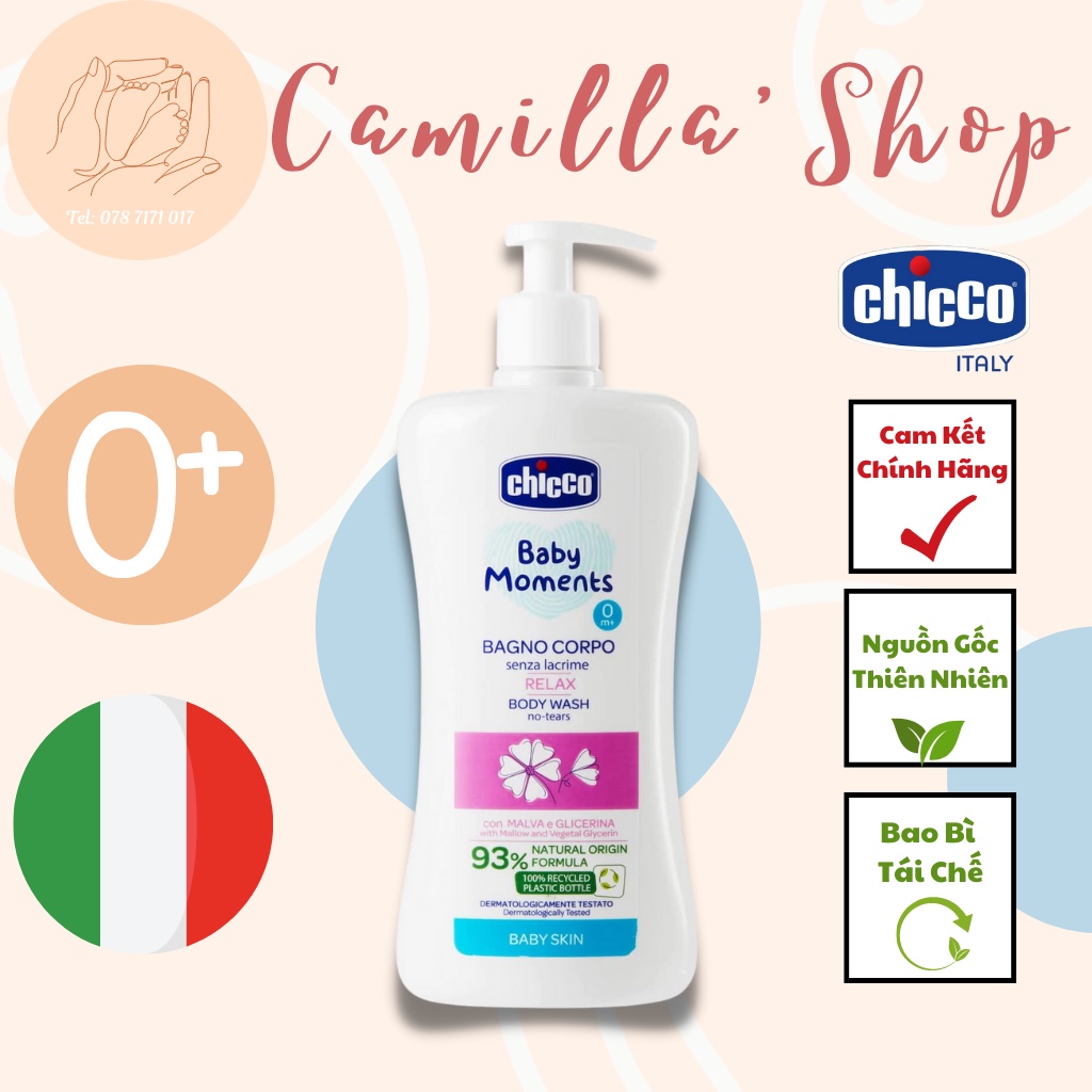 Sữa tắm giúp Bé ngủ ngon Chicco 500ml