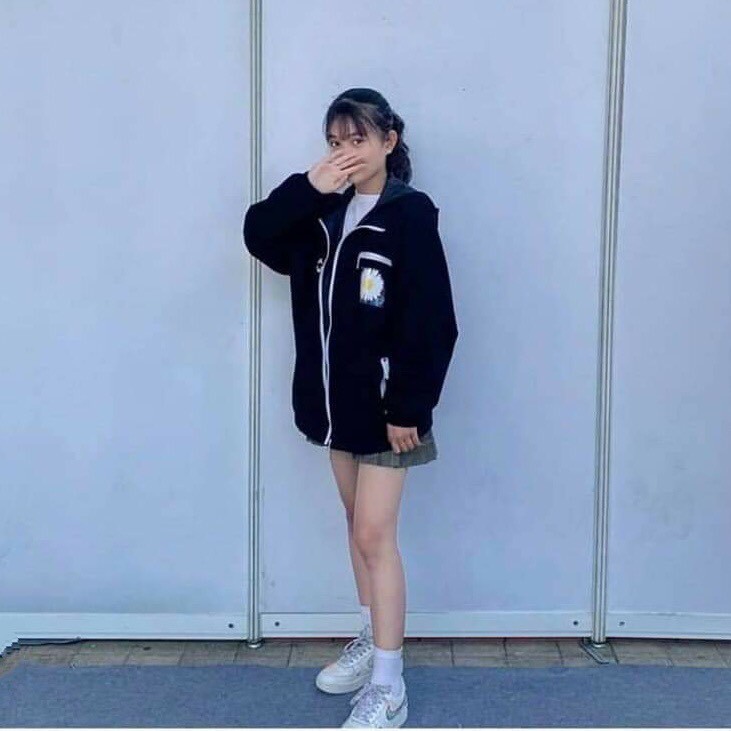  [MUST HAVE] Áo khoác gió 2 lớp unisex in hoa cúc 