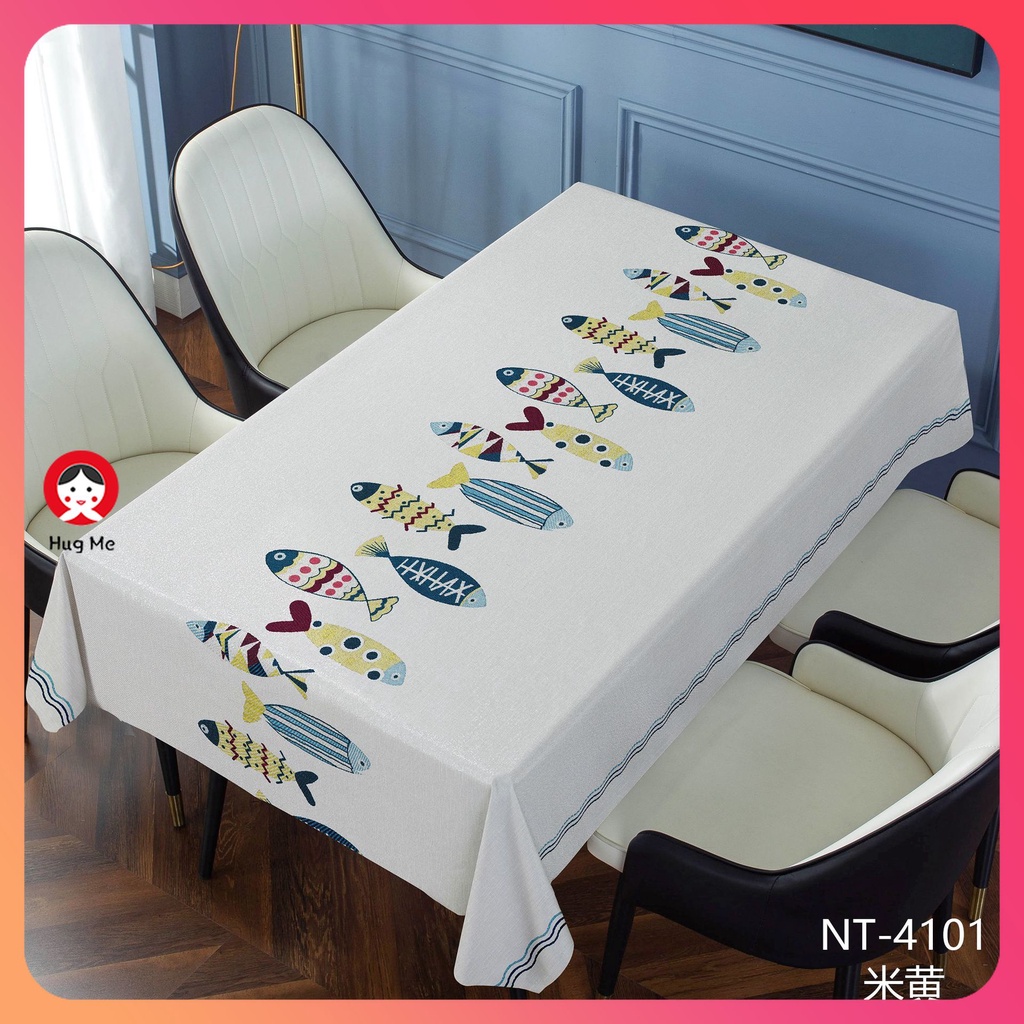 Khuyến Mãi 🔴 Khăn Trải Bàn Bằng PVC Chống Thấm Nước Chống Dầu Chống Bỏng Dùng Một Lần In Họa Tiết Hoa Cúc Đơn Giản HUGME