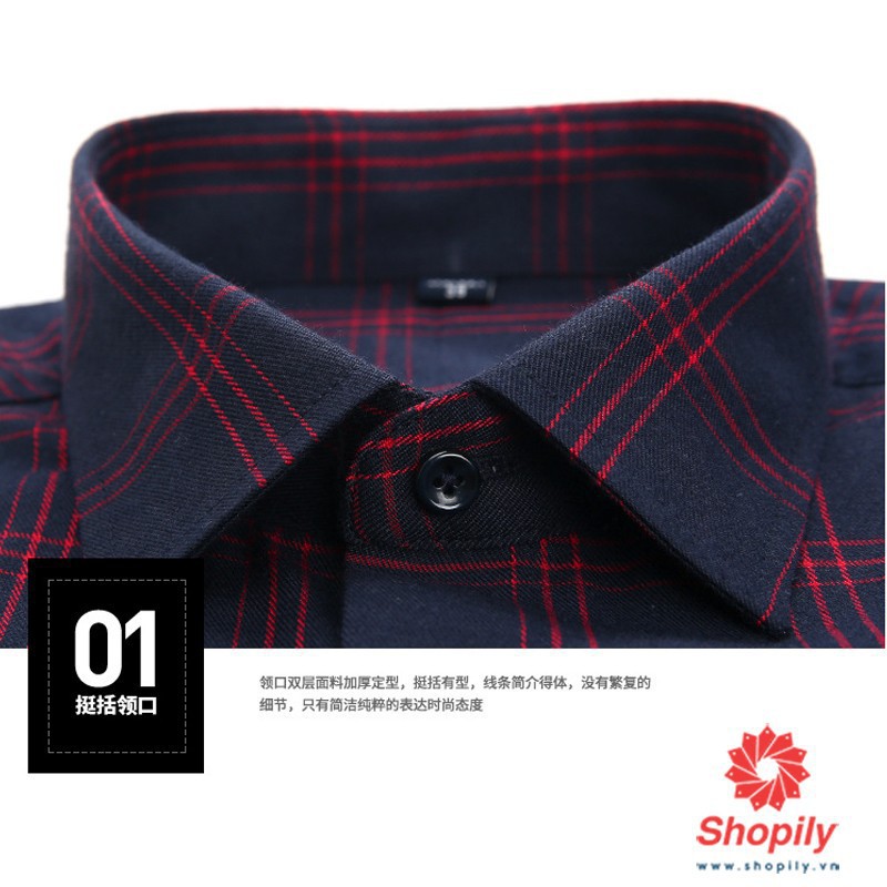 ÁO SƠ MI NAM FLANNEL KẺ CARO DÀI TAY DMM20