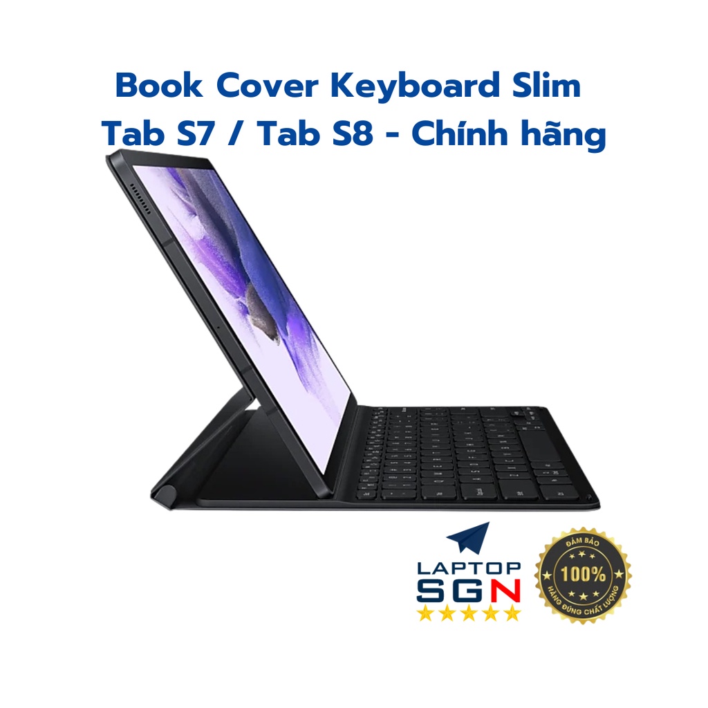 Bao da Samsung Book Cover Keyboard Slim cho Tab S7/ Tab S8 - Chính hãng Newseal