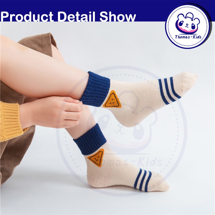 Set 5 Đôi Vớ Cotton Thoáng Khí Kháng Khuẩn In Họa Tiết Hoạt Hình Hợp Thời Trang Cho Bé 1-12 Tuổi