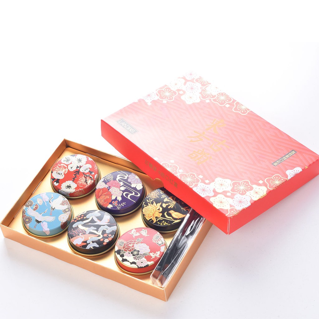 Set 6 Son Môi Phong Cách Trung Hoa Cổ Điển Kèm Cọ # L221 | BigBuy360 - bigbuy360.vn