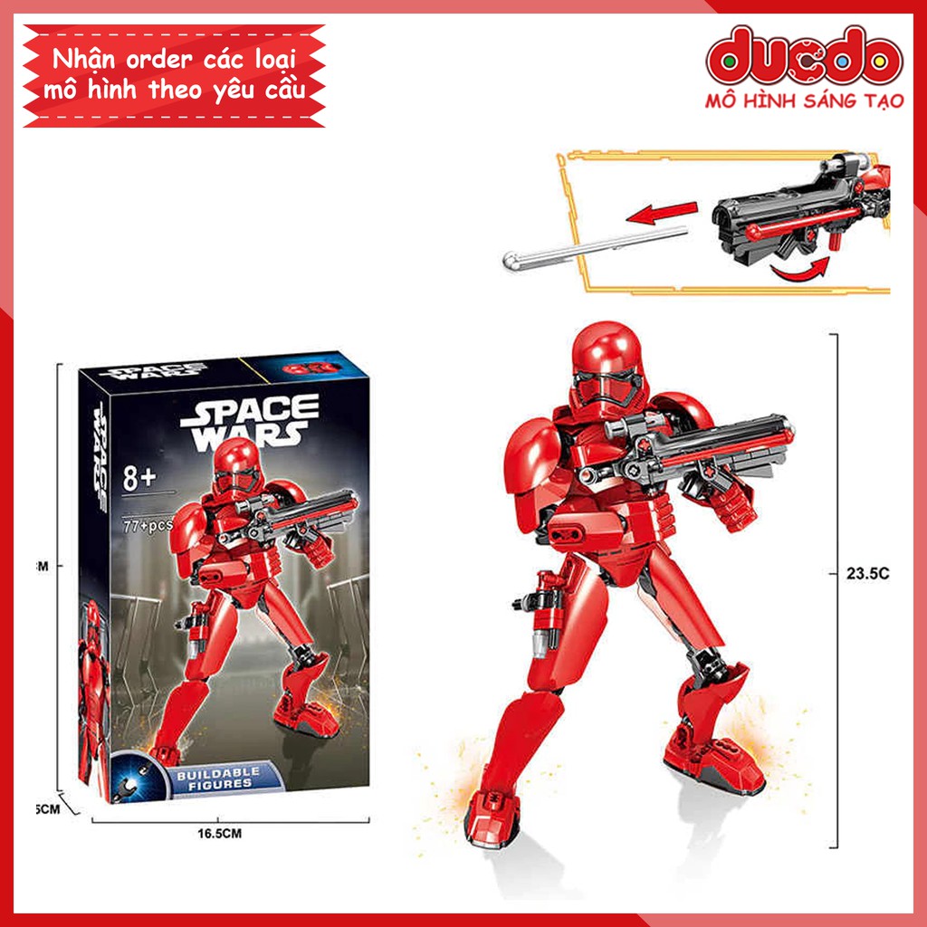 (Đóng túi) KSZ331 Lắp ghép nhân vật Stormtrooper Red - Đồ chơi Xếp hình Mô hình Minifigures Star wars