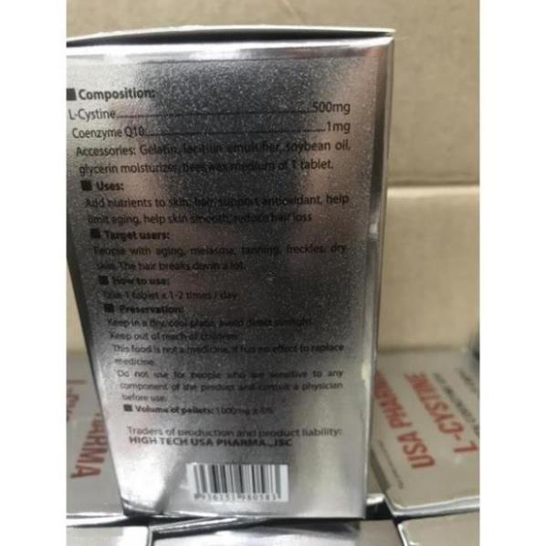 L cystine bổ sung dưỡng chất cho tóc, da hộp 60 viên
