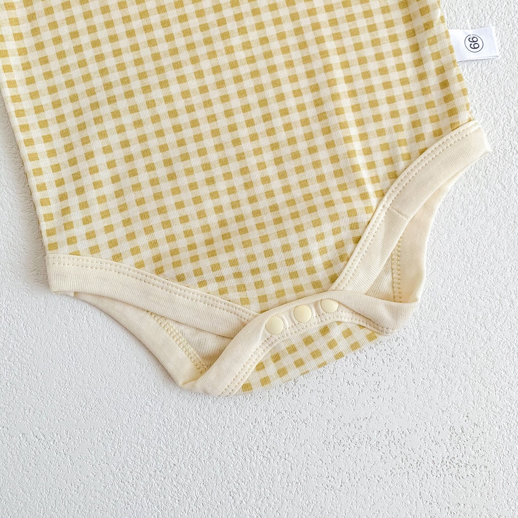 Áo liền quần Cotton MềM MạI Kẻ SọC Caro MùA Hè Cho Bé Sơ Sinh