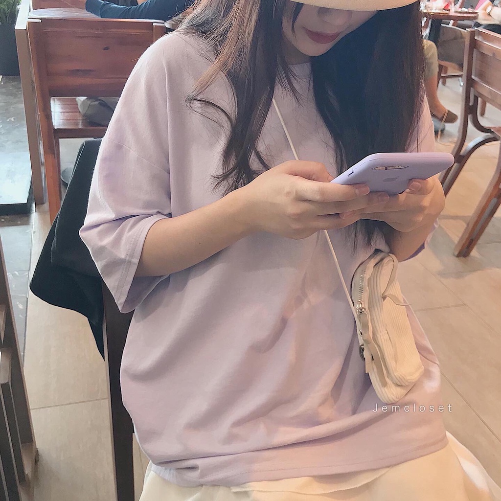Áo Phông Nữ JEMCLOSET Form Rộng Phông Unisex HOI Chất Liệu Cotton Dày Dặn Thấm Hút Mồ Hôi Tốt 1572