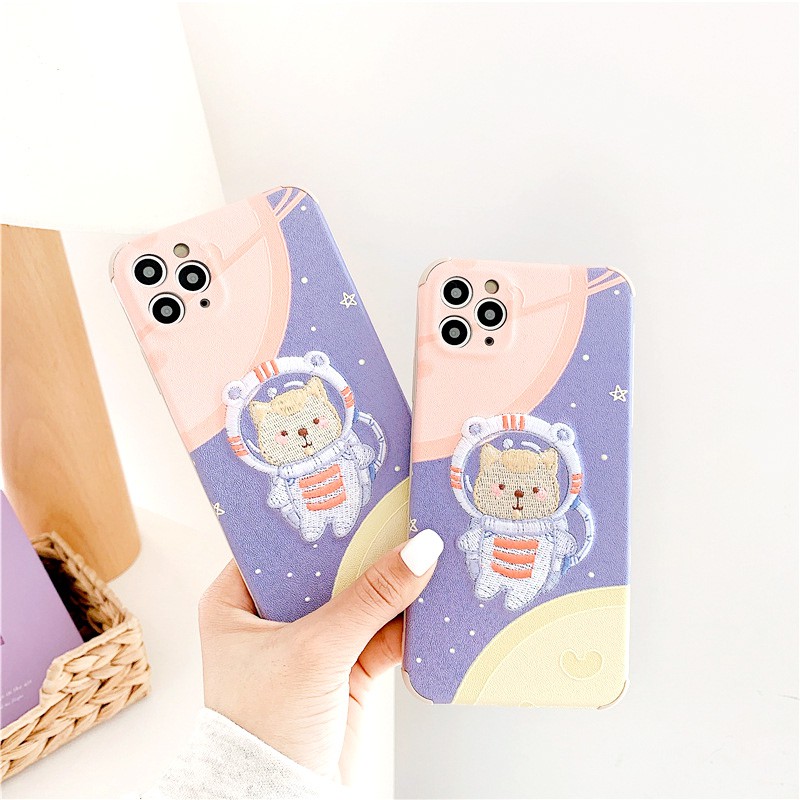 Ốp lưng iphone Cat Planet thêu viền chống va đập 5/5s/6/6plus/6s/6splus/7/7plus/8/8plus/x/xs/11/12/pro/max/plus/promax | BigBuy360 - bigbuy360.vn