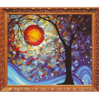 Tranh Thêu Chữ Thập (Thêu kín) Tranh Vẽ Sơn Dầu H1571 (KHÁCH TỰ THÊU) KT:85X75CM