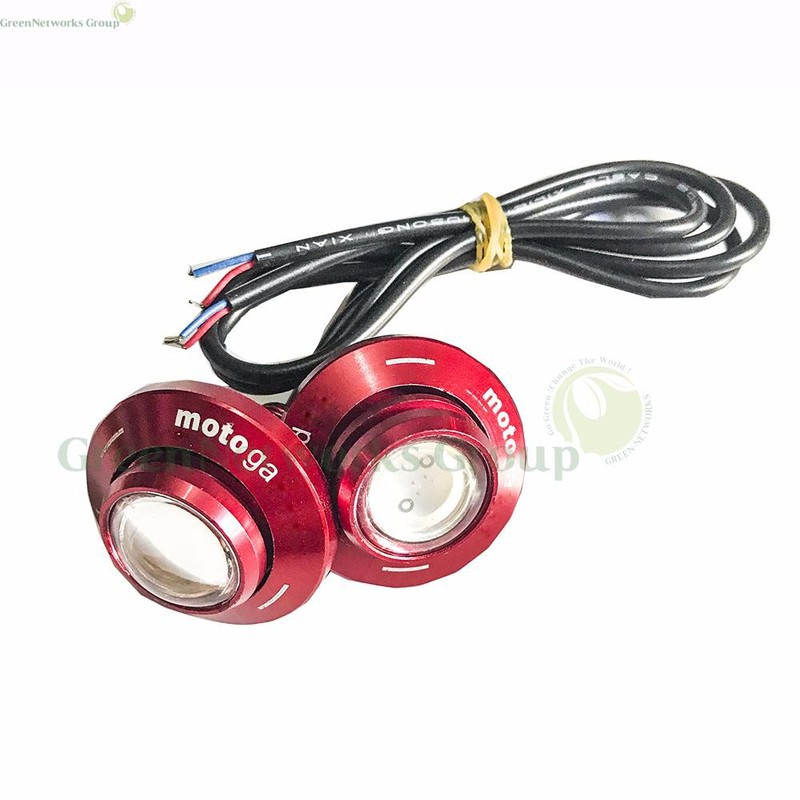 Bộ 2 đèn led xi nhan nút áo lớn cho xe máy màu Đỏ