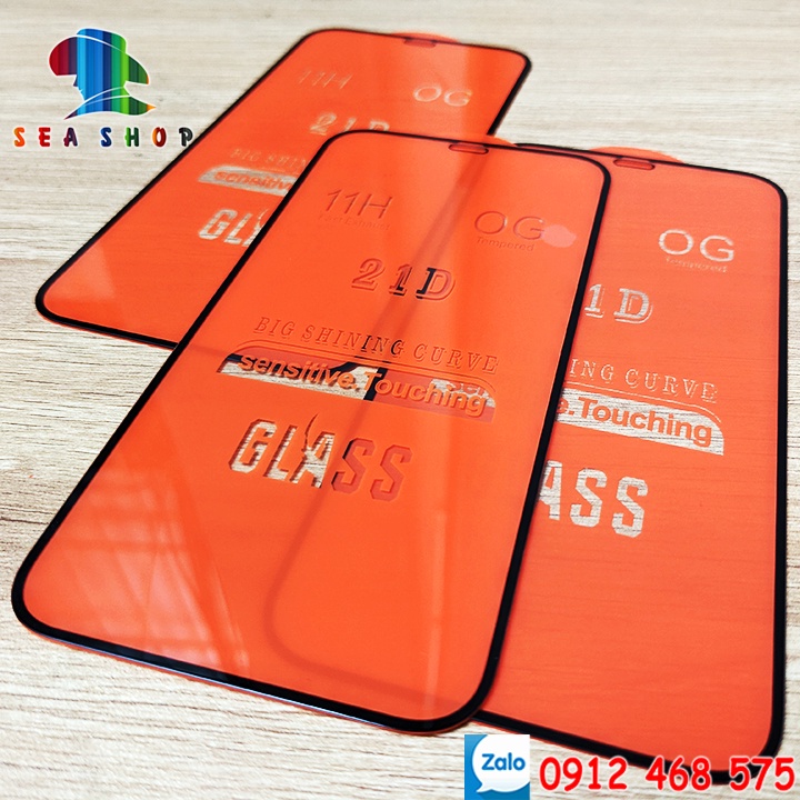 Kính cường lực 21D iPhone 6,6S,6 Plus, 7 Plus, 8 Plus, XR, XS Max, 11 Pro Max, 12 Pro Max - Full màn- cảm ứng mượt hơn