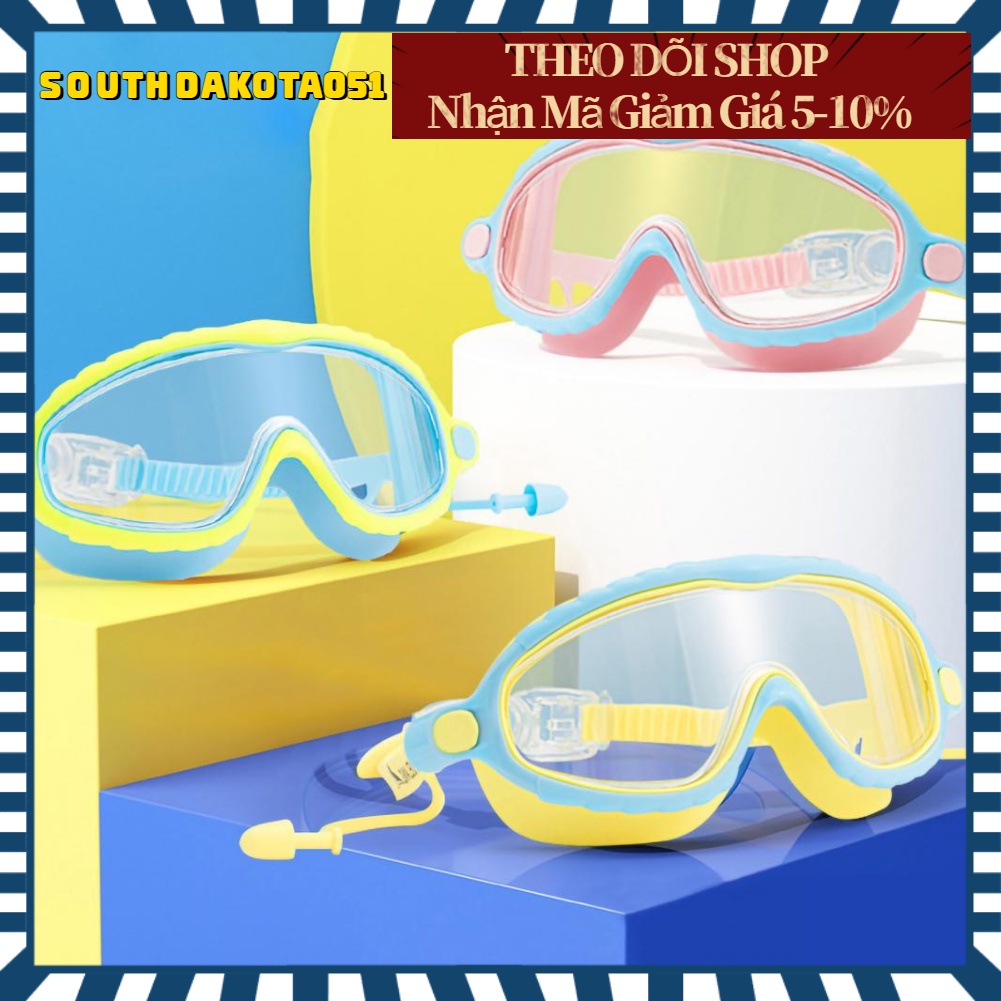 [Hàng HOT] Kính bơi trẻ em không gọng + kèm nút bịt tai góc siêu rộng Chống Nước Và Sương Mù Trong Suốt【Southdakota051】