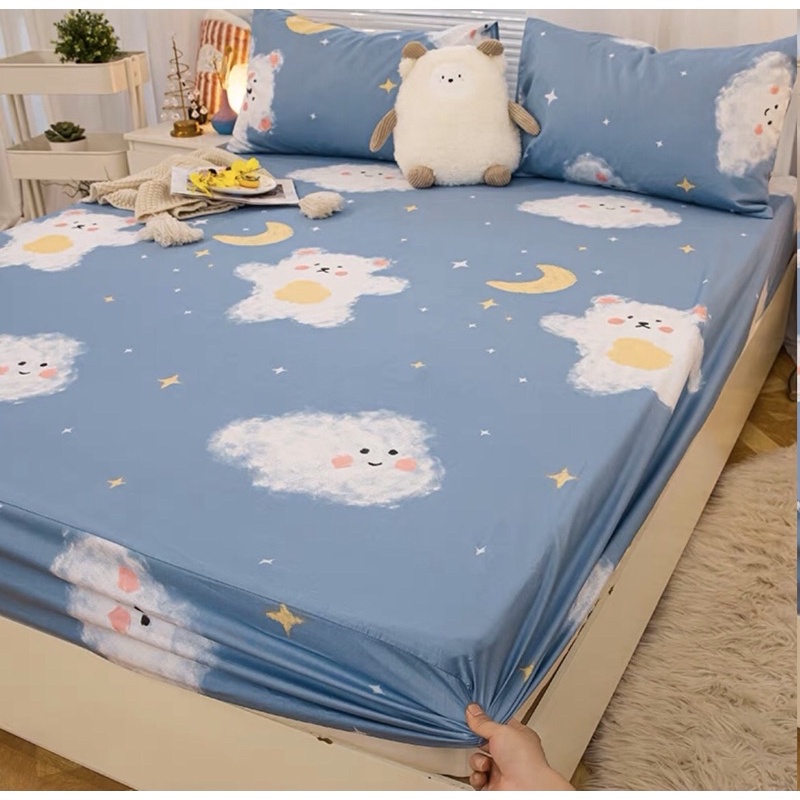 Bộ ga gối Cotton Living gồm 1 ga và 2 vỏ gối đầu( 100% cotton)