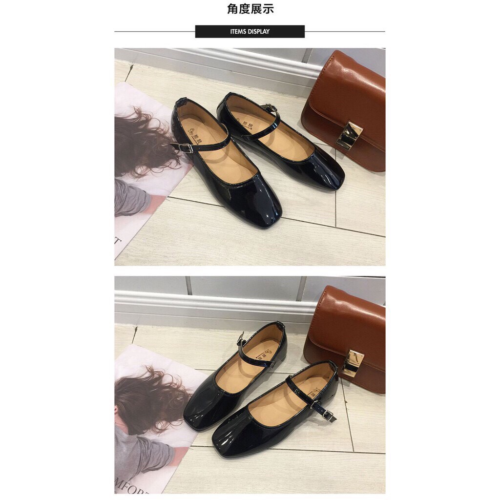 Giày bệt hài đế bằng (da bóng) xinh xắn