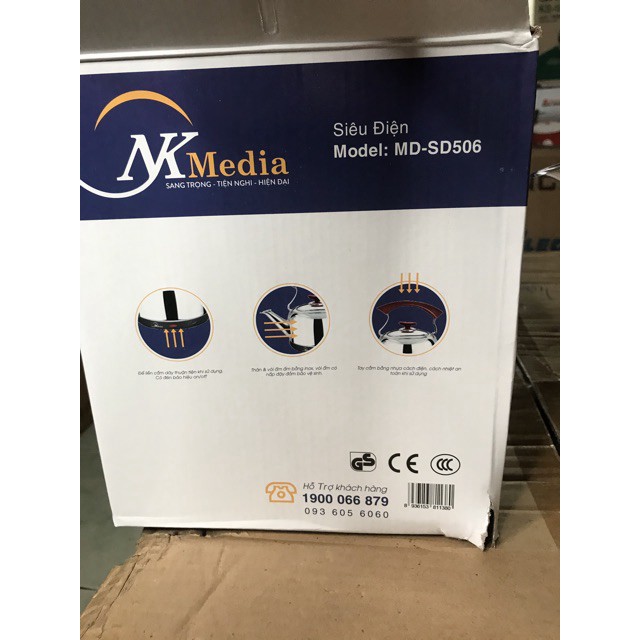 ❤️Siêu Tốc 5L NK MEDIA MD-SD506 ( Tự Ngắt Khi Sôi)