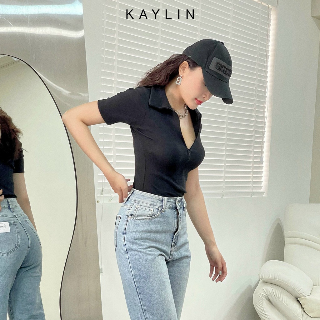 Áo thun gân Croptop Freesize ôm body kiểu tay lỡ phong cách KAYLIN- N1651