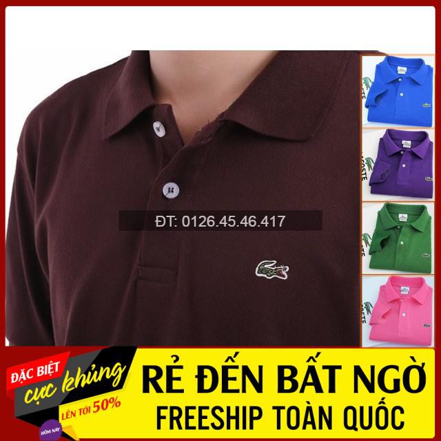 Áo Polo Nam cổ bẻ cổ trụ tay lỡ vải thun cá sấu Cotton thời trang, sang trọng lịch lãm nhiều màu | BigBuy360 - bigbuy360.vn