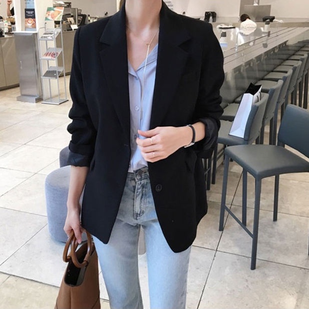 Áo khoác dáng rộng thời trang  phong cách Hàn Quốc đơn giản cho nữ