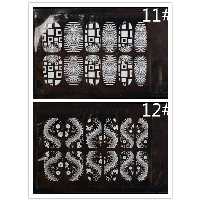 Decal dán móng hoạ tiết hoa trắng