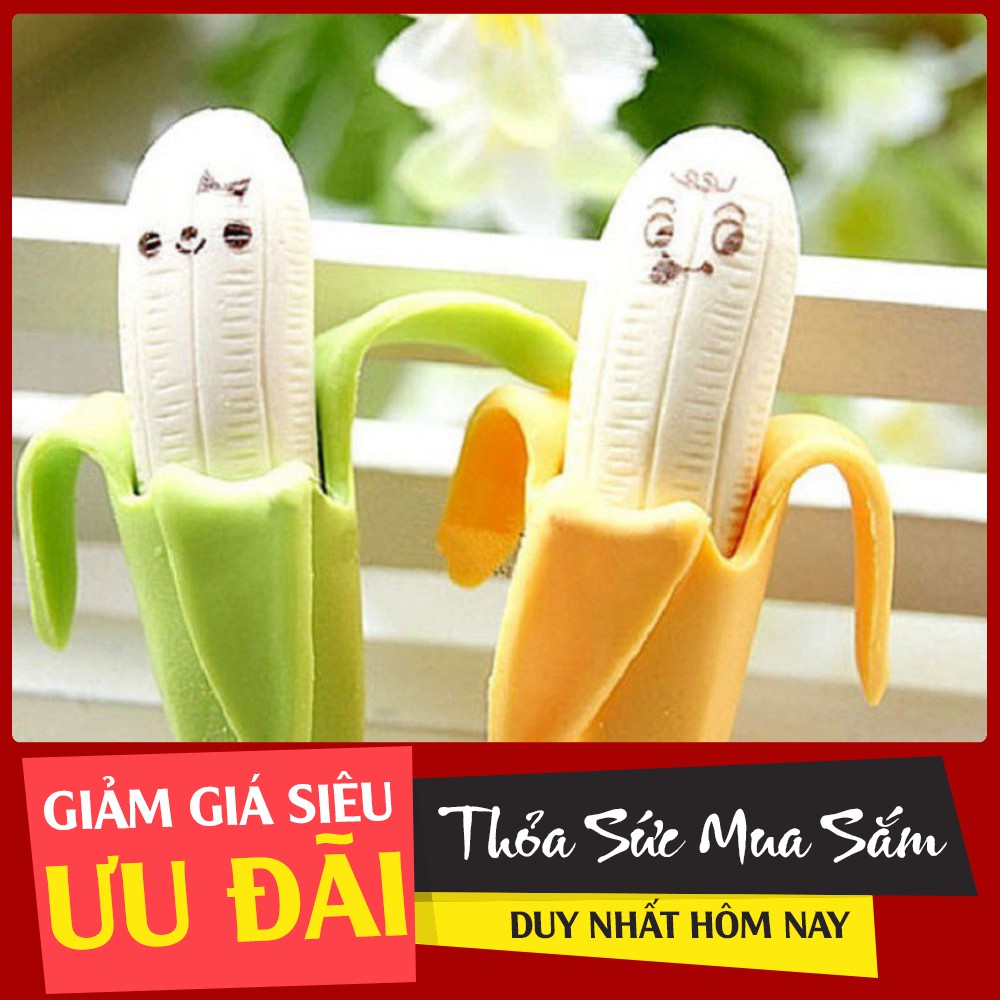 (Hàng Đẹp)  Combo 2 Gôm tẩy mini hình chuối 4.5cm - 9117 (Rẻ Là Mua)