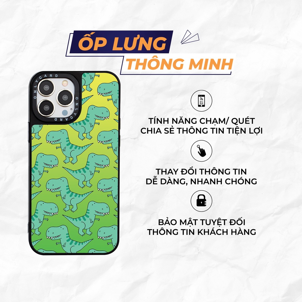 Ốp lưng thông minh ONLYCARD_DINOSAUR_45/Dành cho các dòng IPhone 7/7plus/8/8plus/x/xr/xs/11/12/13/pro/promax