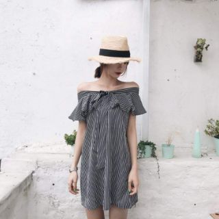 Bigsize đầm suông sọc