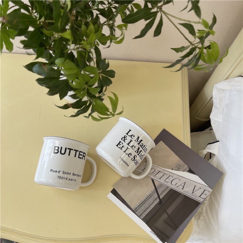 Cốc sứ  Butter - Le Matin Size phong cách Hàn Quốc 420ml