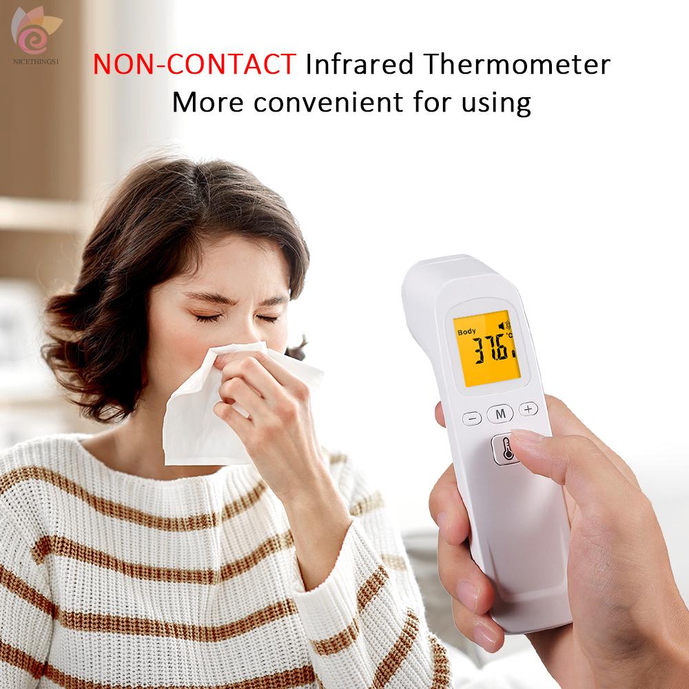 ET Non-contact Infrared Thermometer 3-Color Backlight LCD Display ℃/ ℉ Digital Accurate Forehead Thermometers Body Object Temperature Fast Measuring 32 Groups Recall for Kids Adults Home Office